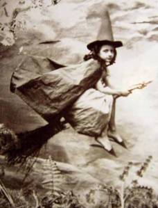 witch vintage little flying witch
